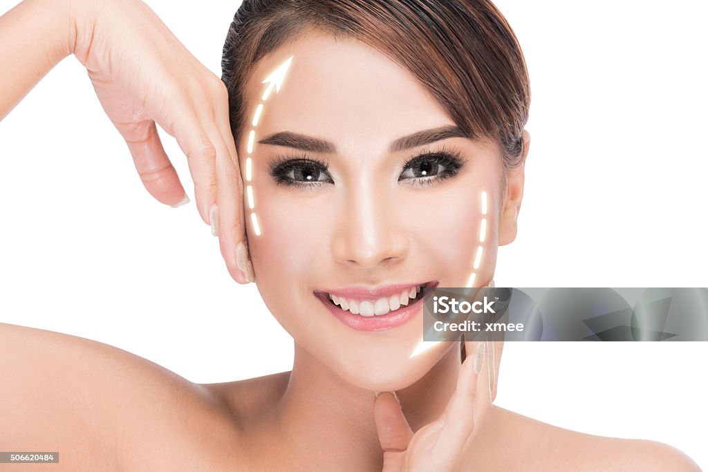 Junge Frau mit sauber frische Haut - Lizenzfrei Alternative Behandlungsmethode Stock-Foto