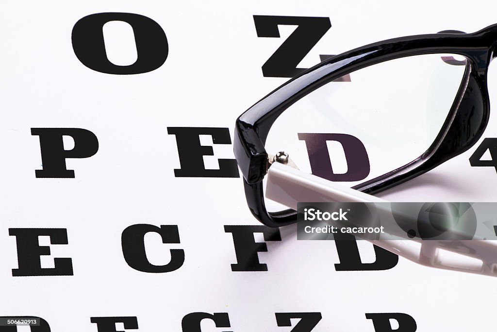 Brille und Auge chart - Lizenzfrei Alphabet Stock-Foto
