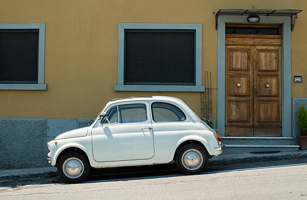 istock White small vintage Fiat Abarth 506621985