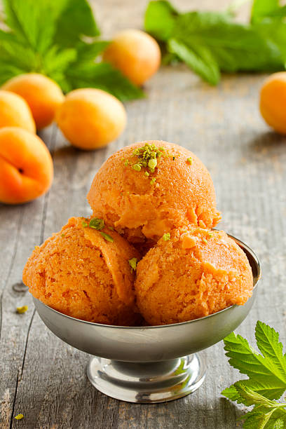 istock Homemade ice cream from apricots. 506623433