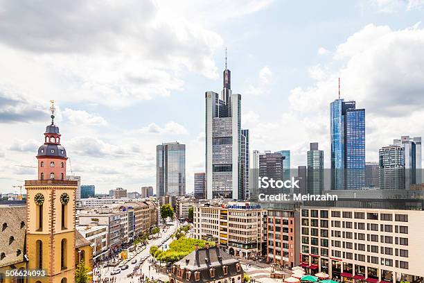View To Skyline Of Frankfurt With Hauptwache Stock Photo - Download Image Now - Architecture, Arranging, Blue