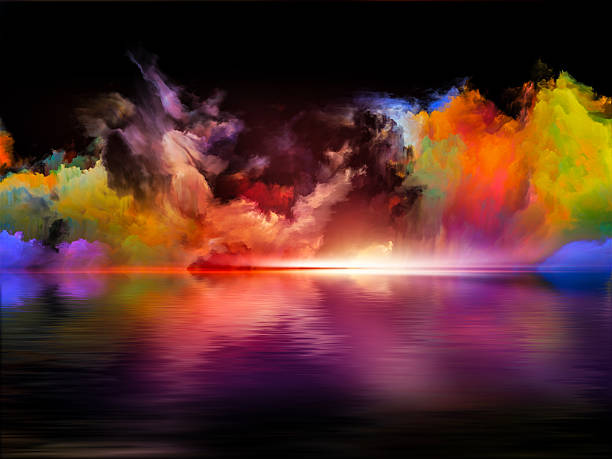 Acceleration of Colors Shores of Dreams series. Abstract design made of colors and gradients on the subject of art, creativity, imagination and design surreal fantasy stock pictures, royalty-free photos & images