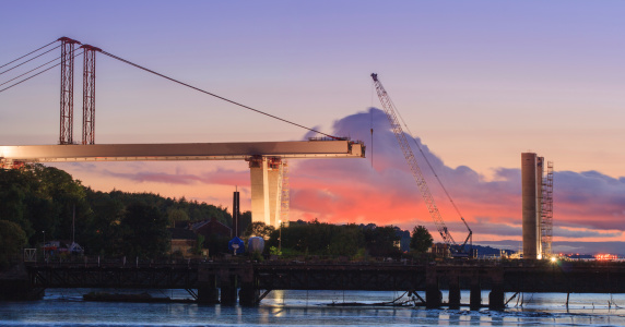 This image was taken from Port Edgar looking towards what is the beginning of the New Queensferry Crossing Bridge. The bridge is due for completion in 2016.