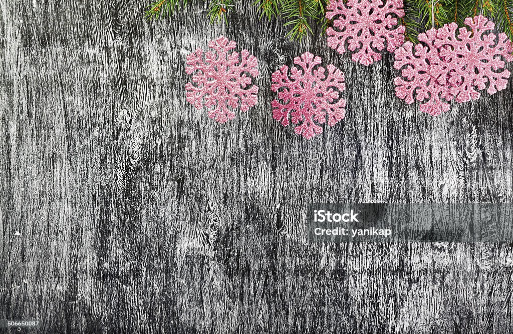 Noël et Nouvel an fond de bois, de flocons de neige - Photo de Abstrait libre de droits