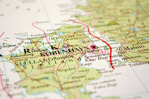 istock map showing Copenhagen in Denmark 506650859
