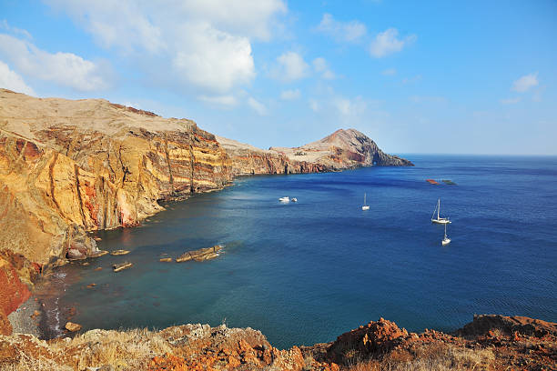 istock The white yachts in  rocky gulf 506651325