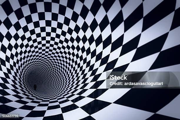 3d Checkered Tunnel Stock Photo - Download Image Now - Pop Art, Abstract, Agricultural Field