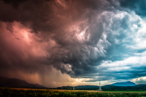 storm clouds in rainy day.