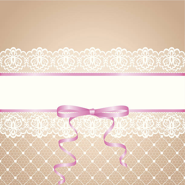 garter Garter of bride. Template for wedding, invitation or greeting card with lace background and pink ribbon vintage garter belt stock illustrations