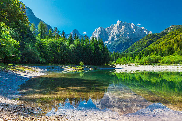 vale no parque nacional de triglav, julian dos alpes, eslovénia - passion mountain range mountain national park imagens e fotografias de stock