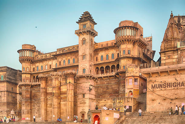 As used in many parts of Northern South Asia, the term ghat refers to a series of steps leading down to a body of water, particularly a holy river. Varanasi has nearly 100 ghats, steps leading to the banks of River Ganges. Many of the ghats were built when the city was under Maratha control. Munshi Ghat is one of the Ghats of Varanasi, in India.
