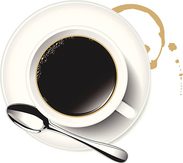 커피 - black tea dishware plate cup stock illustrations