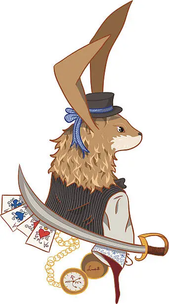 Vector illustration of Mr. Hare