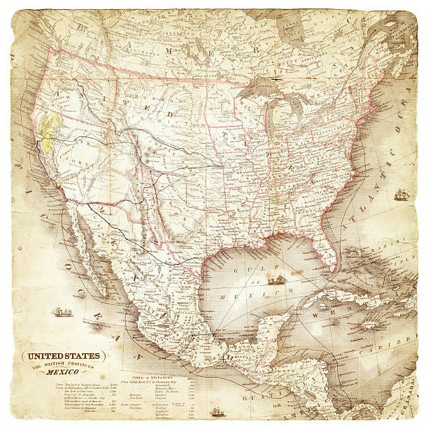 istock Map of United States and Mexico 1849 506663418