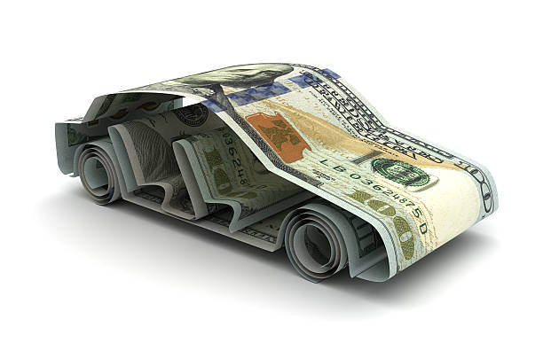 Dollar and Car stock photo