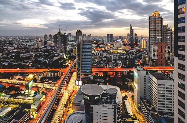 istock Bangkok Cityscape at twilight with main traffic 506666365