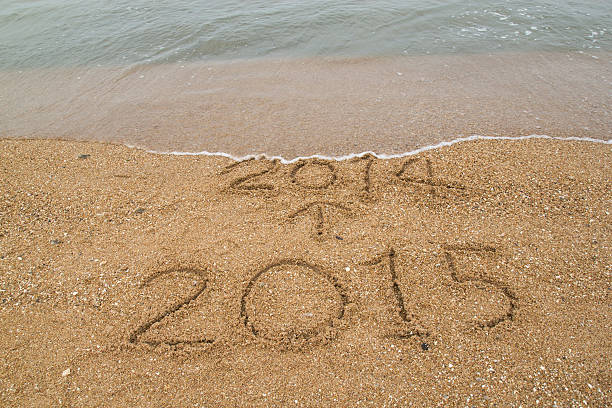 istock New Year 2015 replace 2014 concept on the sea beach 506666371