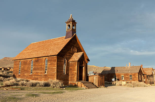 교회-보디 주 역사 공원 스톡 사진