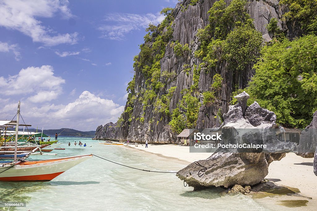 Coron Palawan Praia Filipinas - Royalty-free Alto-Contraste Foto de stock