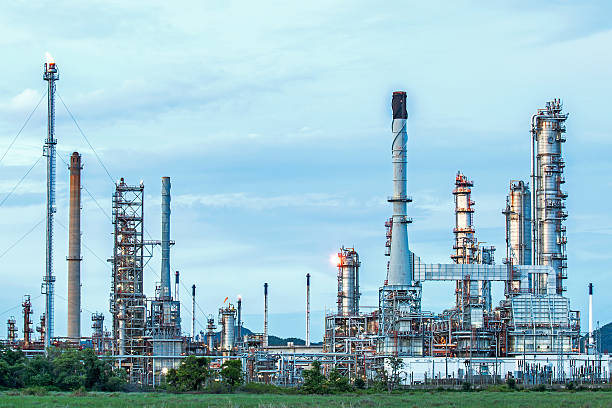 istock Oil refinery at twilight. 506666817
