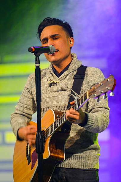 Live concert of a music band on stage.