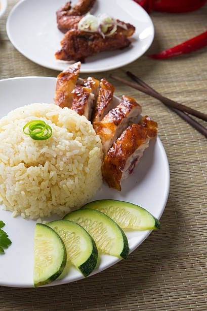 istock Chicken Rice on the background, asia food 506667344