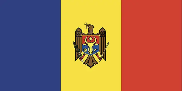 Vector illustration of Moldova Flag