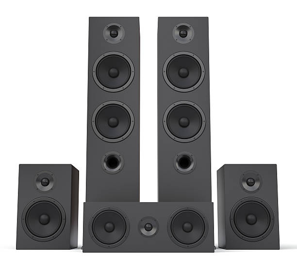 istock Home Theater Speaker Set Isolated On White 506668184