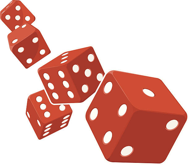 Dice Rolling With White Background Stock Illustration - Download Image Now  - Dice, Red, Rolling - iStock