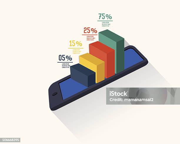 Mobile Info Graphic Design On White Background Stock Illustration - Download Image Now - Achievement, Analyzing, Business