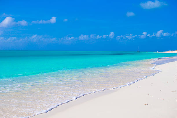 istock Perfect white beach with turquoise water at beautiful island 506668901
