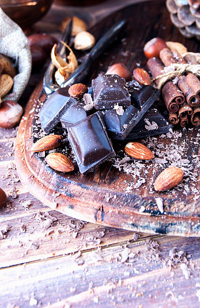 istock pieces of chocolate with nuts and cinnamon 506669104