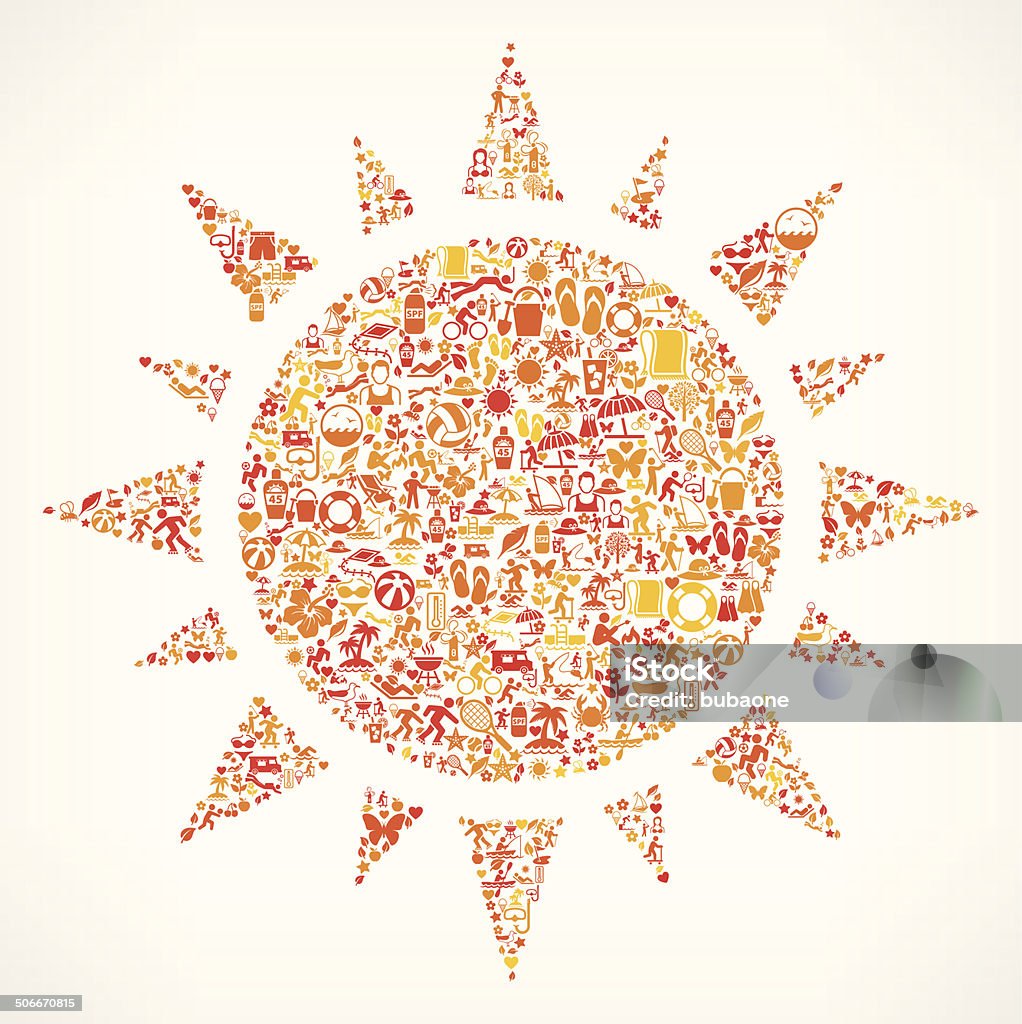 Sonne auf Sommer lizenzfreie Vektorgrafik-Muster - Lizenzfrei Entspannung Vektorgrafik