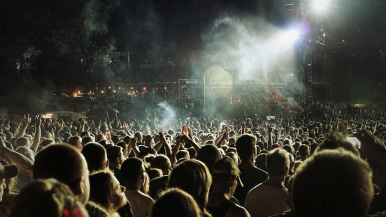Music concert and crowd. Shot at 1600 iso, grainy…. still print very nicely