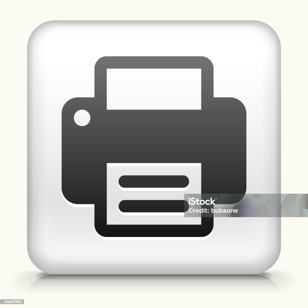 Bouton carré avec imprimante vectorielles libres de droits - clipart vectoriel de Copier libre de droits