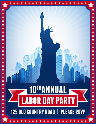 Labor Day Party on City Background