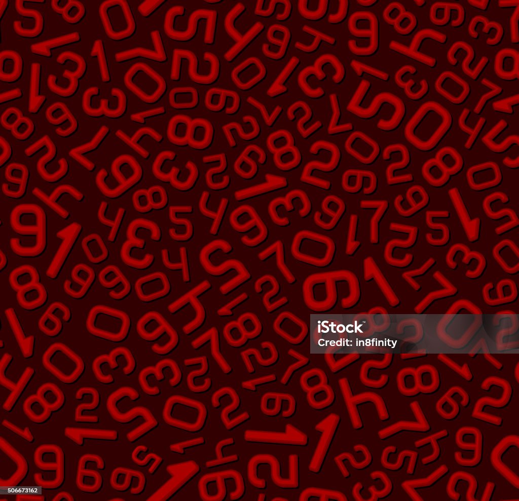 Red Numbers Fuzzy Abstract Red Number Seamless Background Vector Stock Illustration ...