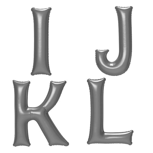 istock Silver alphabet foil balloon set with clipping path 506675342