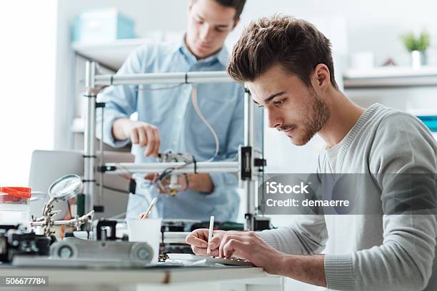 Engineering Students Working In The Lab Stock Photo - Download Image Now - Engineer, Intellectual Property, Student