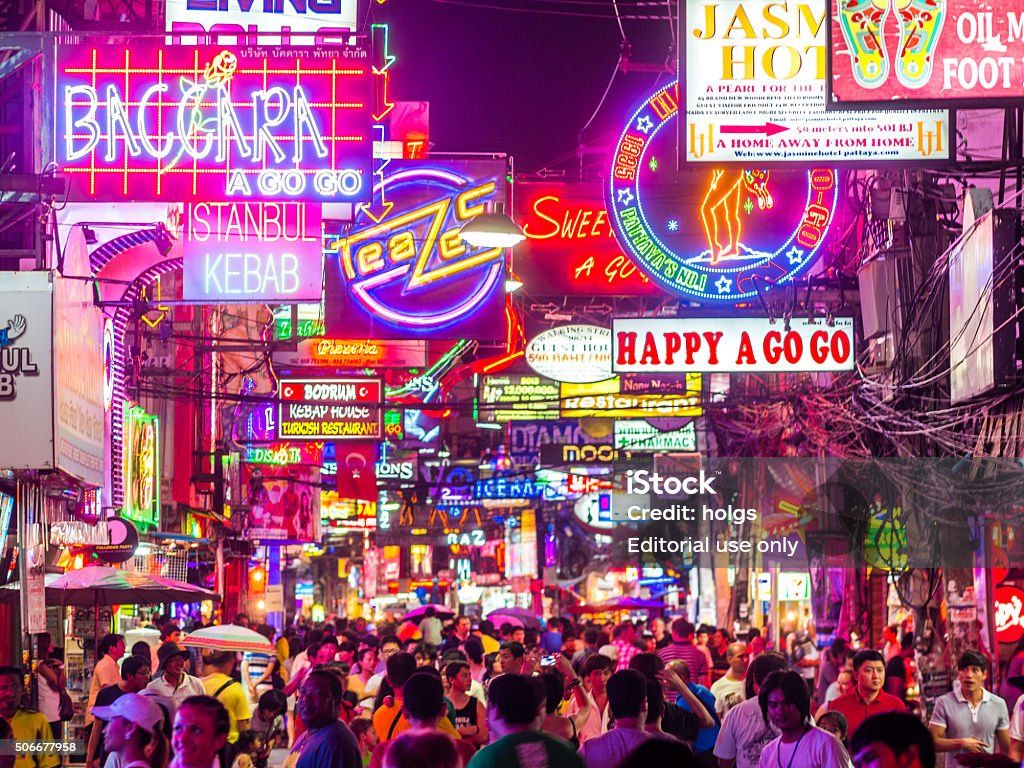 Pattaya Walking Street In Thailand Stock Photo - Download Image Now -  Pattaya, Adult, Advertisement - iStock