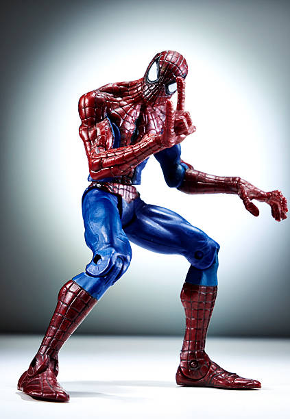 amazing spider-man action figure - spider man stockfoto's en -beelden