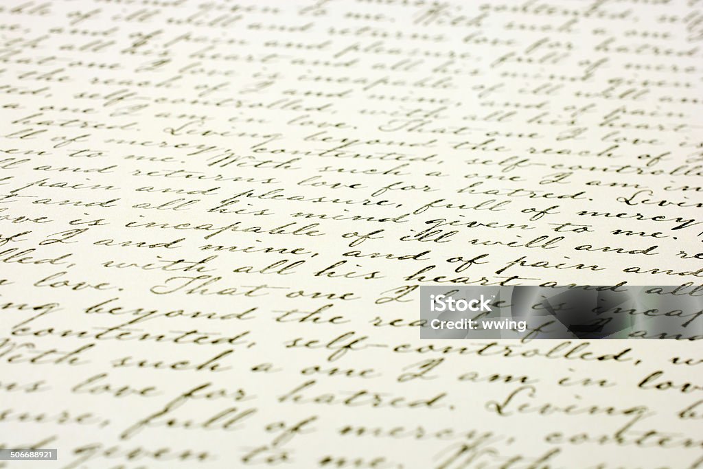 Cursive Backround Cursive Writing Background Stock Photo - Download Image Now - Close-up ...