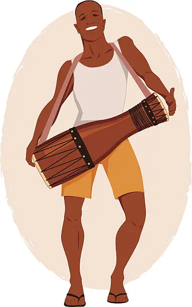 Vector illustration of Bata druma drum