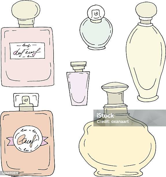Perfume Bottles Illustration In Pastel Colors Stock Illustration - Download Image Now - Abstract, Adult, Aromatherapy