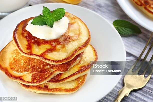 American Style Pancakes Stock Photo - Download Image Now - American Culture, Breakfast, Close-up