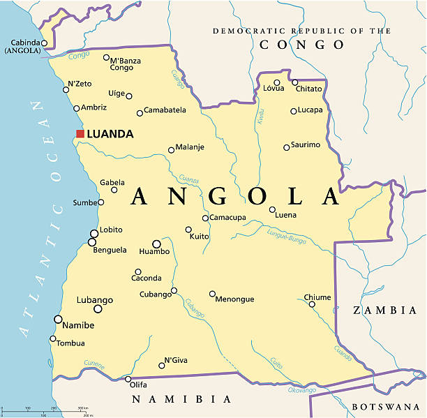 アンゴラ政治地図 - アンゴラ点のイラスト素材／クリップアート素材／マンガ素材／アイコン素材