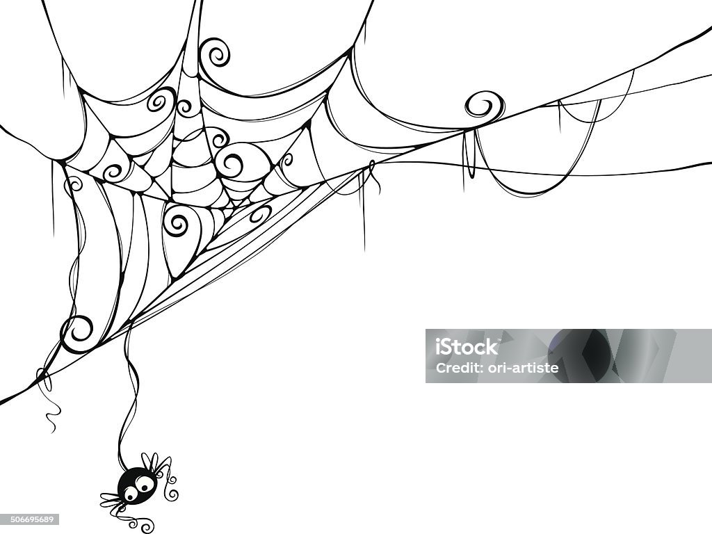 Spooky spider web Isolated spider web in a fun way. Spider Web stock vector