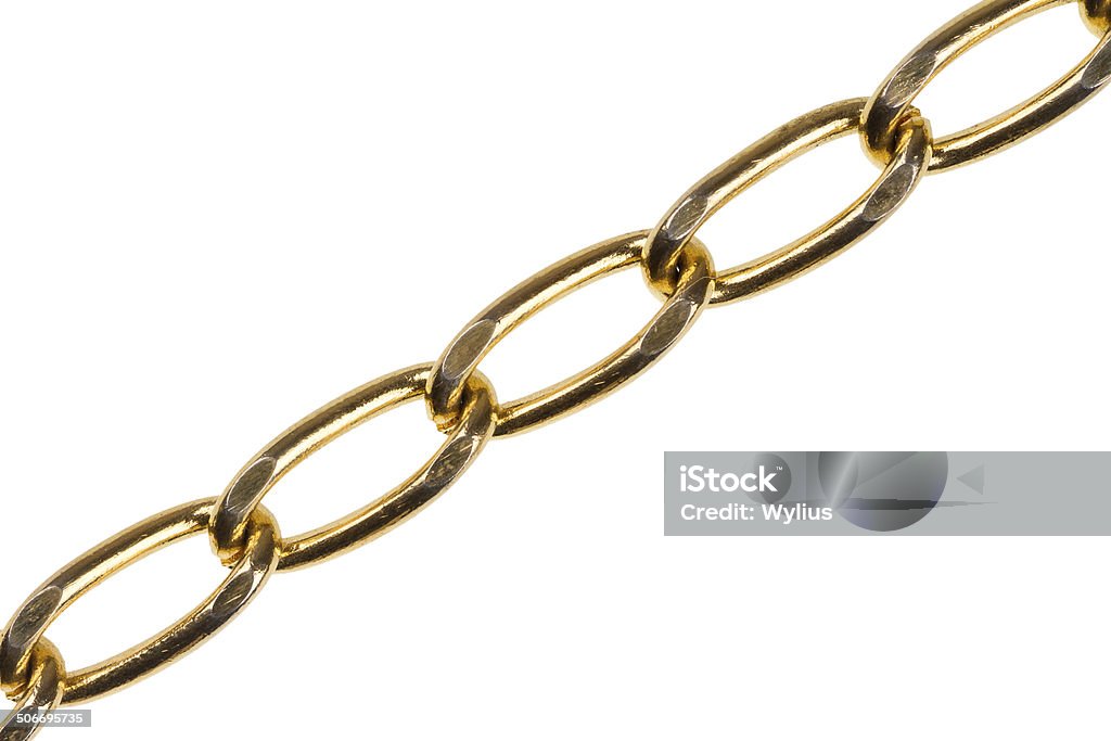 Gold chain Gold chain isolated on white background Antique Stock Photo