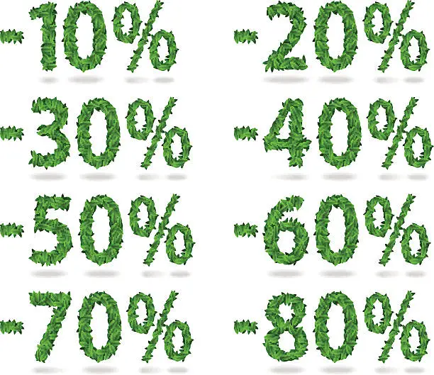 Vector illustration of Sale title spring percent, interest, rate