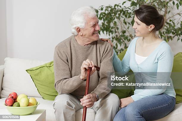 Old Man Holding A Cane Stock Photo - Download Image Now - Community Outreach, Family, Adult